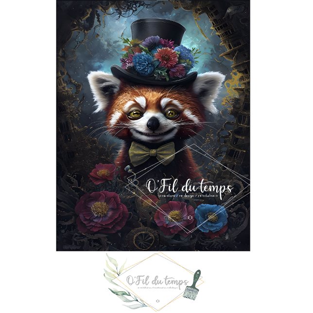 Seda Gracioso animal con el papel de Decoupage Gorra. (Subido por el creador)