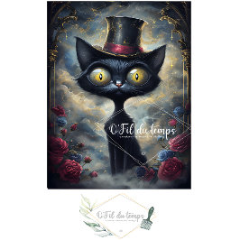 Seda Gracioso animal con el papel de Decoupage Gorra.