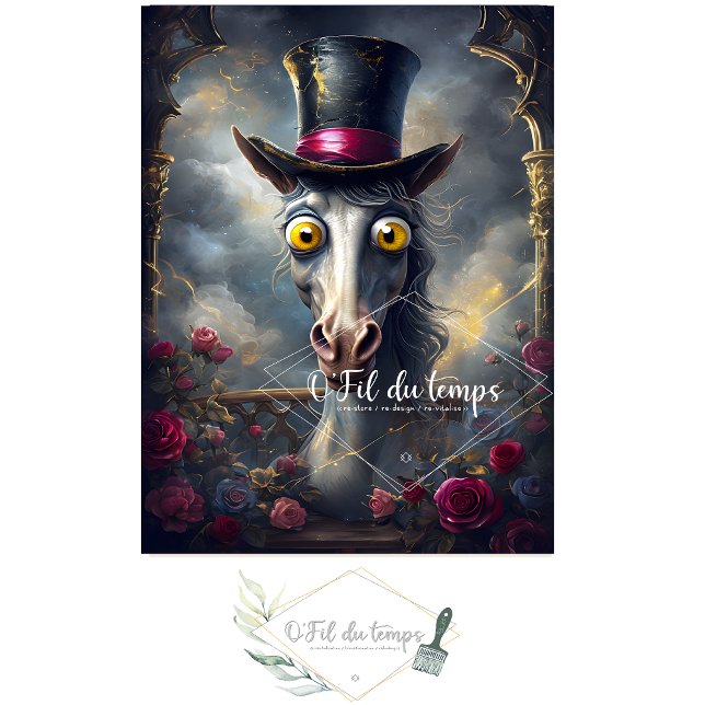 Seda Gracioso animal con el papel de Decoupage Gorra. (Subido por el creador)