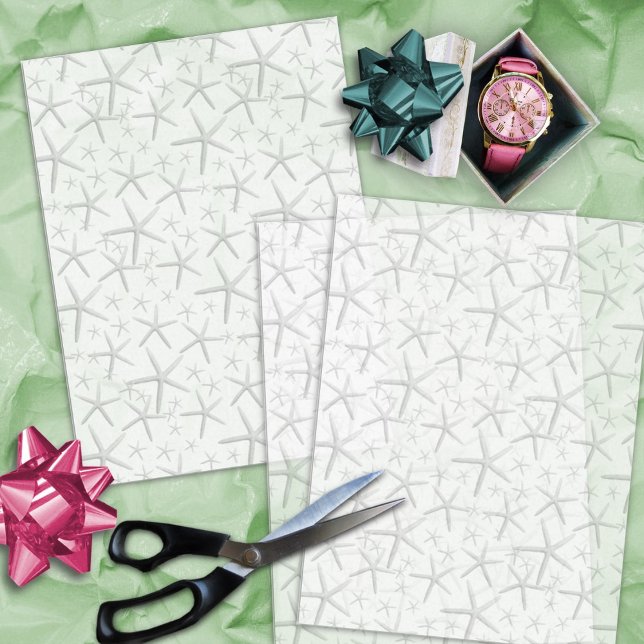 Seda Gran patrón de pez estrella en papel de tejido bla (Subido por el creador)