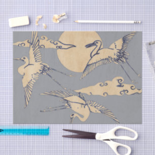SEDA GRULLAS DE PAPEL TISÚ Y NUBES JAPONESES