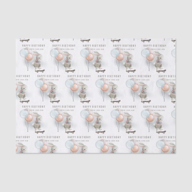 Seda Guay Kid Bunny En Papel De Tejido En Skateboard (Anverso)