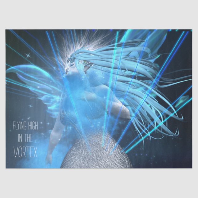 Seda Hada Azul En El Papel Tejido De Decoupage Vortex (Anverso)