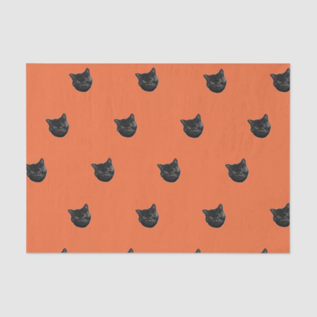 Seda Halloween negro gato papel regalo bolso de regalo (Anverso)