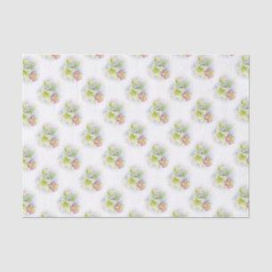 Seda Hellebores papel de tejido blanco verde primavera