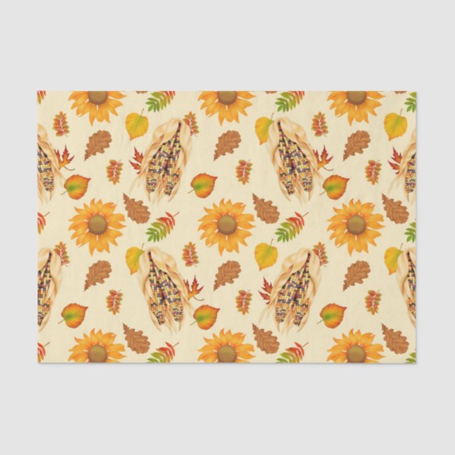 Seda Hermoso papel de tejido otoñal (Anverso)