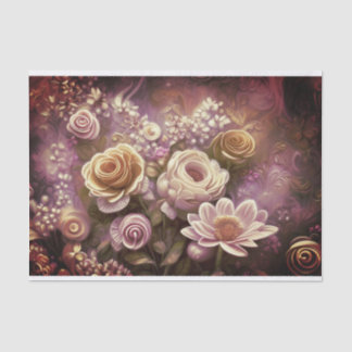Seda Hermoso papel de tejidos con motivos de flores acr