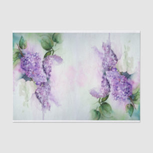 Seda Hermoso papel de tejidos de lavanda con flores de
