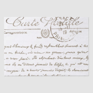 Seda Hermoso papel teatral de escritura francesa postal