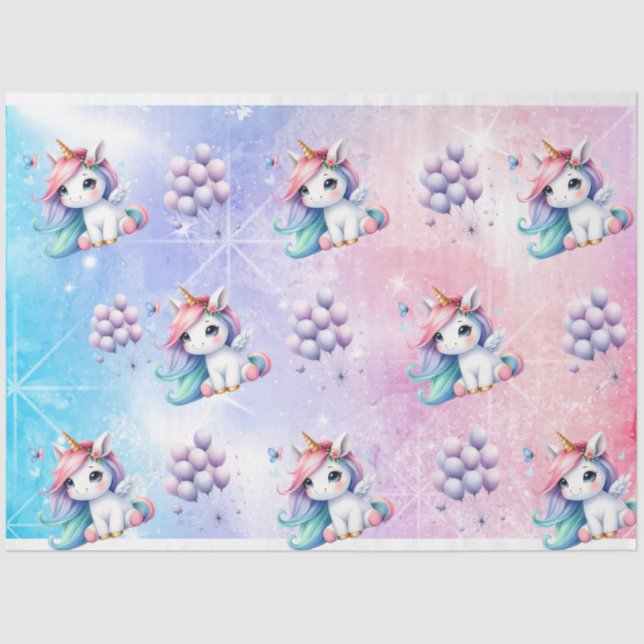 Seda Hermoso unicornio con papel de tema de globos (Anverso)