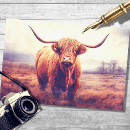 Seda Highland Cow 3: Papel de descomposición en paisaje