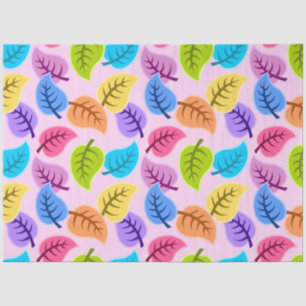 Seda hojas de arcoiris papel de tejido