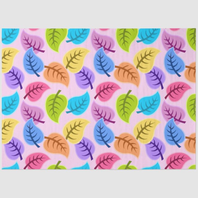 Seda hojas de arcoiris papel de tejido (Anverso)