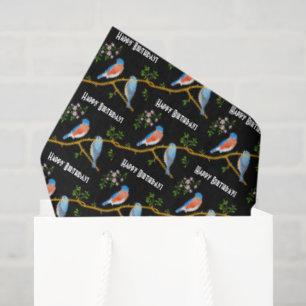 Seda Hojas de Papel de Regalo Azules Negros