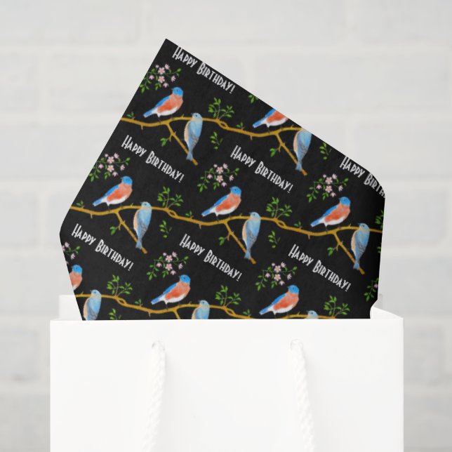 Seda Hojas de Papel de Regalo Azules Negros (Bolsa de regalo)