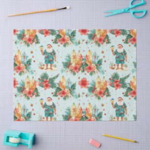 Seda Hojas de papel de regalo de Navidad de Papá Noel s