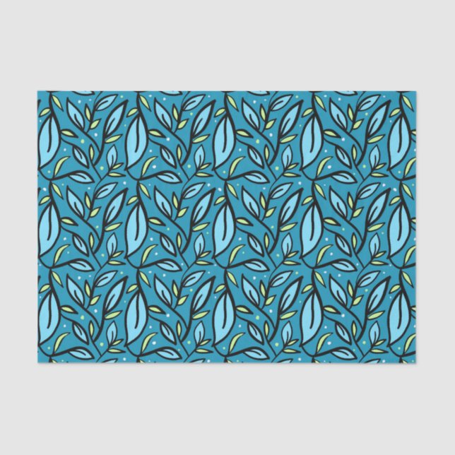 Seda Hojas de papel de tejidos azules (Anverso)