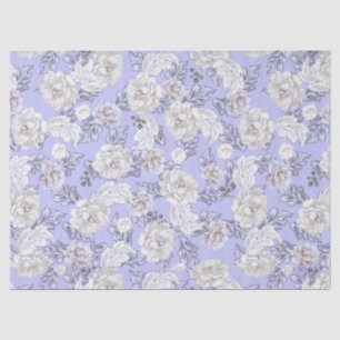 Seda Hojas de peonías florales bonitas papel tisú azul
