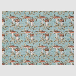 Seda Hongos de Woodland sobre papel de tejidos Verde az