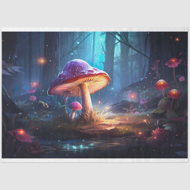 Seda Hongos en el bosque 5 Papel de deshielo (Anverso)