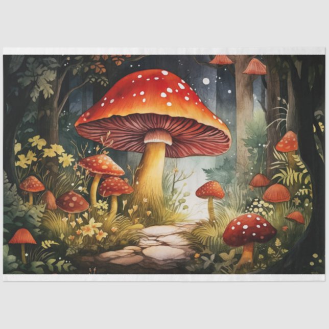 Seda Hongos en el bosque 6 Papel de deshielo (Anverso)