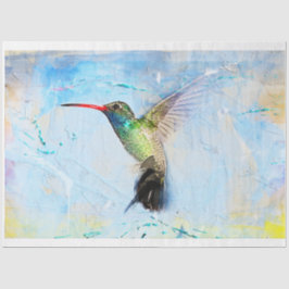 Seda Hummingbird en papel de tono de vuelo