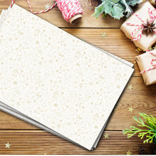 Seda Iconos de Navidades dorados envolviendo papel de t