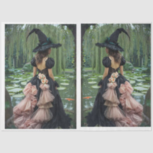 Seda Imagen de espejo Papel de tejidos Willow Wlow2