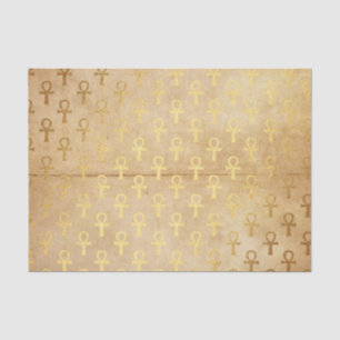 Seda Impresión de papel egipcia del oro del vintage