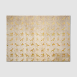 Seda Impresión de papel egipcia del oro del vintage