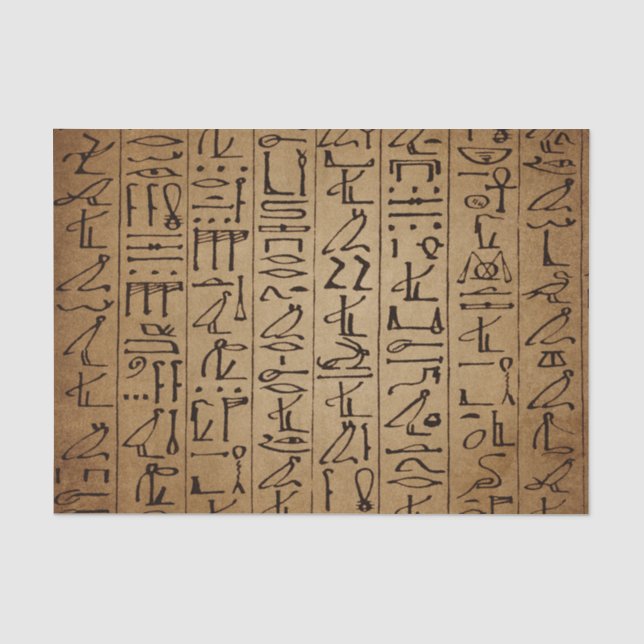 Seda Impresión egipcia del papel de los Hieroglyphics (Anverso)