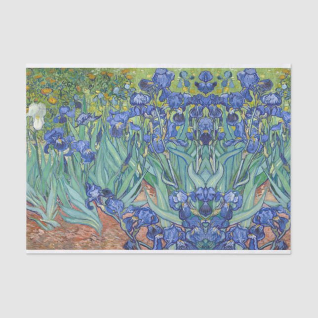 Seda irises van gogh Papel de diseño de la página (Anverso)