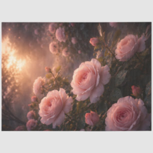 Seda Jardín de Rosas Rosadas Papel Decoupage – Romántic