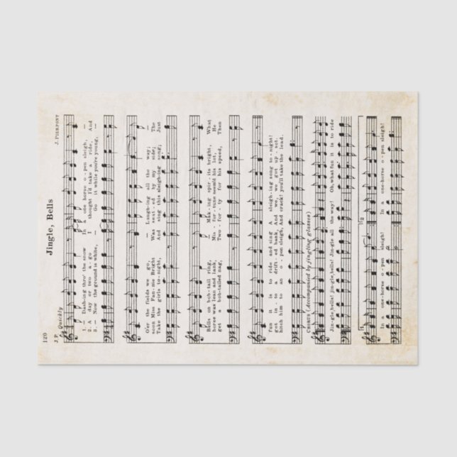 Seda ¡Jingle de 1850, campanas! Papel de tejidos y desc (Anverso)