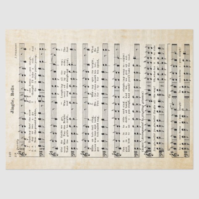 Seda Jingle de versión 1850, desenlace de papel de teji (Anverso)