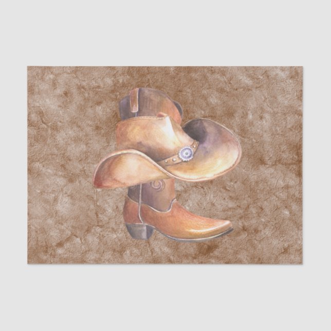 Seda Juego de papel de tejidos (2) Bota de Cowboy y Gor (Anverso)