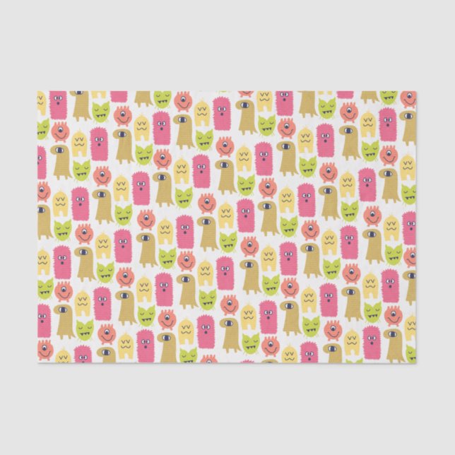 Seda Kawaii Monster Papel de cumpleaños (Anverso)