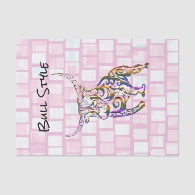 Seda Ladrillo rosado estilo toro de papel de tejidos (Anverso)