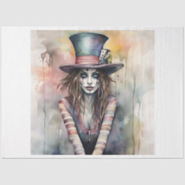 Seda Lady Hatter Mad Hatter Papel de desconfianza