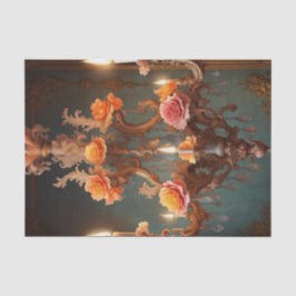 Seda Lámpara Rococo Francés 4 Papel de descomposición