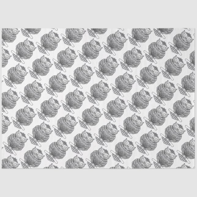 Seda Lechuza (blanca) - Papel de tejidos (Anverso)