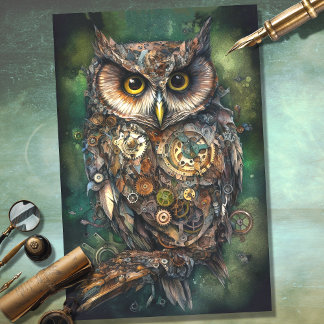 Seda Lechuza Steampunk 1 Papel de desconfianza