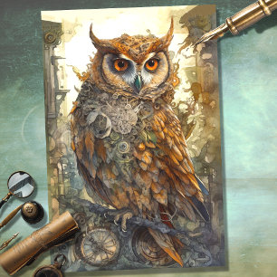 Seda Lechuza Steampunk 2 Papel de desconfianza