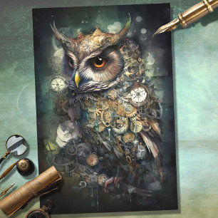 Seda Lechuza Steampunk 3 Papel de desconfianza