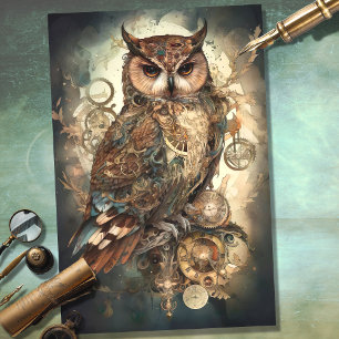 Seda Lechuza Steampunk 4 Papel de desconfianza