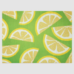 Seda Lemon Slices en papel de fondo verde limón