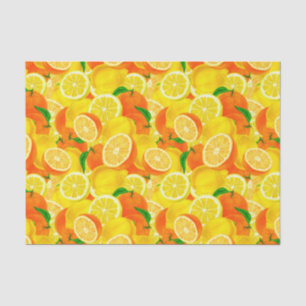 Seda Lemones y Naranjas Papel de tono de deshielo vinta