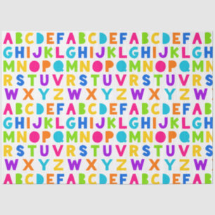 Seda Letra arco iris bloque papel de tejido alfabético