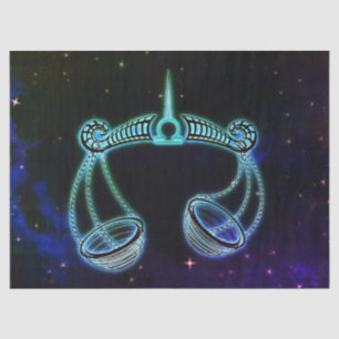 Seda libra balanza papel de tejido zodiaco