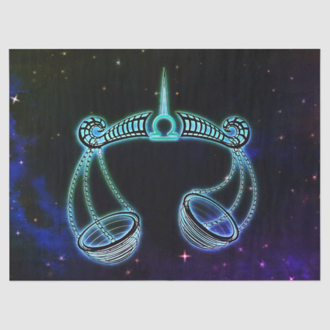 Seda libra balanza papel de tejido zodiaco (Anverso)